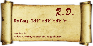 Rafay Dömötör névjegykártya
